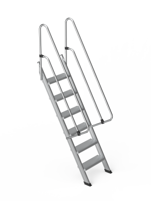 ALÜMİNYUM ASILABİLİR GENİŞ BASAMAKLI KORKULUKLU ENDÜSTRİYEL MERDİVEN 6